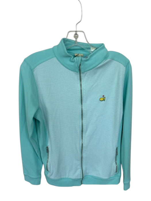 Peter Millar Masters Size M Aqua & White Pima Cotton Striped Master's Jacket Aqua & White / M