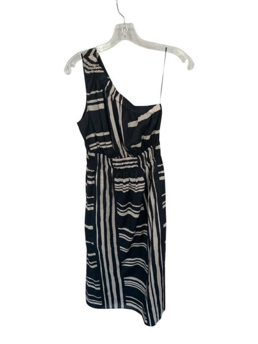 Rails Size S Black & Tan Cotton One Shoulder Lines Elastic Waist Maxi Dress Black & Tan / S