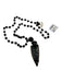 Black & Gold Lava Rock Arrow Necklace Black & Gold
