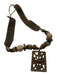Twine & Twig Brown & Tan Glass Beads Suede Pendant Necklace Brown & Tan
