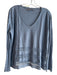 360 Cashmere Size S Blue Linen & Cashmere Long Sleeve V Neck Knit Top Blue / S
