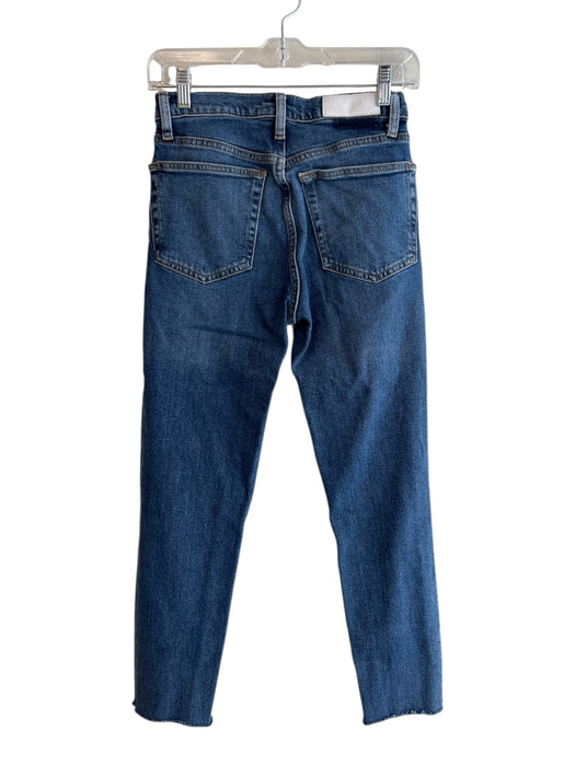 RE/DONE Size 26 Dark Wash Cotton Denim Button Fly High Rise Skinny Jeans Dark Wash / 26