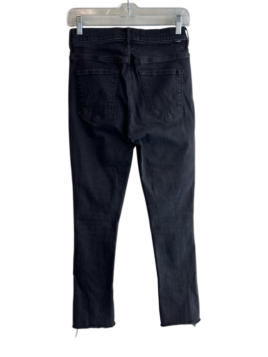 Mother Size 27 Black Cotton Denim High Rise Zip Fly Ankle Slits Jeans Black / 27