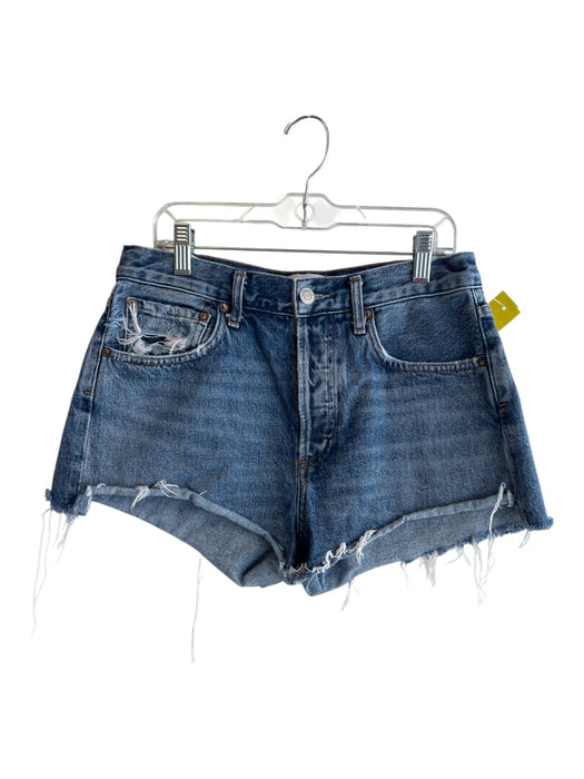 Agolde Size 26 Light Wash Organic Cotton Denim High Rise Button Fly Shorts Light Wash / 26
