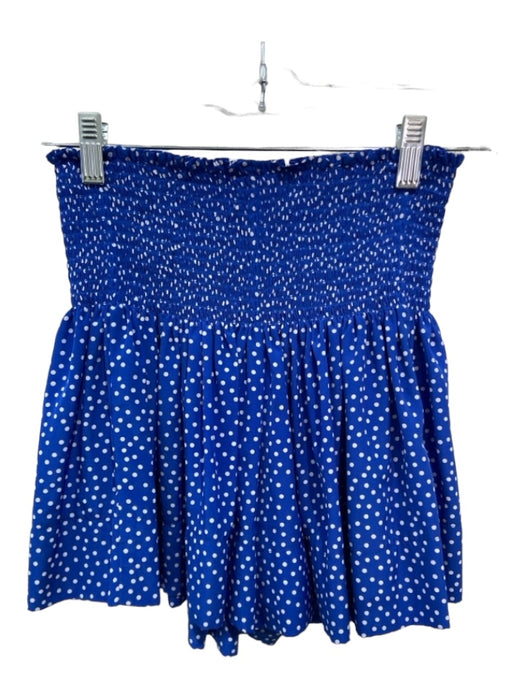 Koch Size Small Blue & White Polyester Smocked Polka Dot Shorts Blue & White / Small