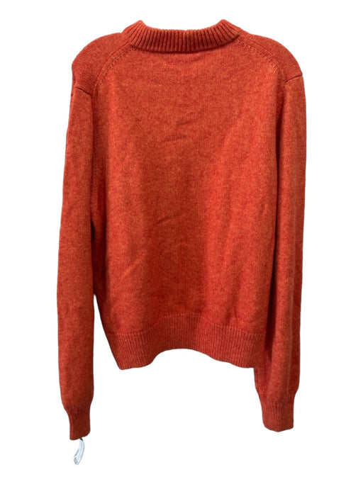 Helsa Size M Orange Nylon & Wool Mock Neck Long Sleeve Pullover Sweater Orange / M