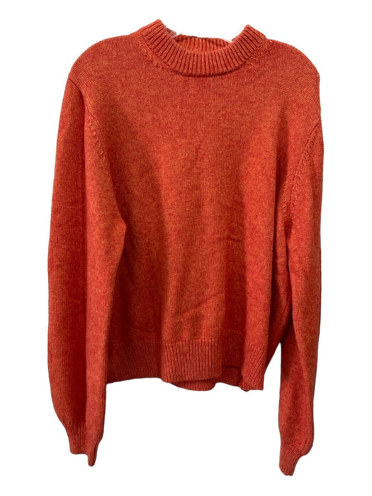 Helsa Size M Orange Nylon & Wool Mock Neck Long Sleeve Pullover Sweater Orange / M