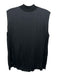 Vince Size S Black Polyester Pleated Mock Neck Split Hem Sleeveless Top Black / S