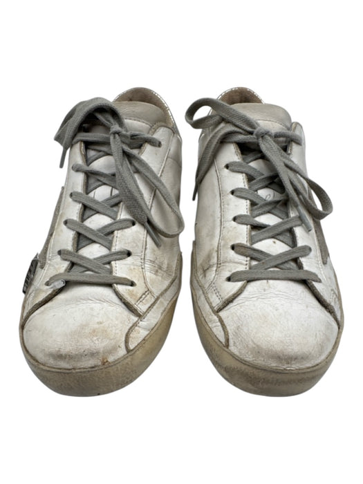 Golden Goose Shoe Size 39 White, Gray, Silver Leather Metallic Low Top Sneakers White, Gray, Silver / 39