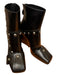 Louis Vuitton Shoe Size 39 Black & Silver Leather Block Heel Studded SHW Boots Black & Silver / 39