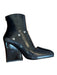 Louis Vuitton Shoe Size 39 Black & Silver Leather Block Heel Studded SHW Boots Black & Silver / 39