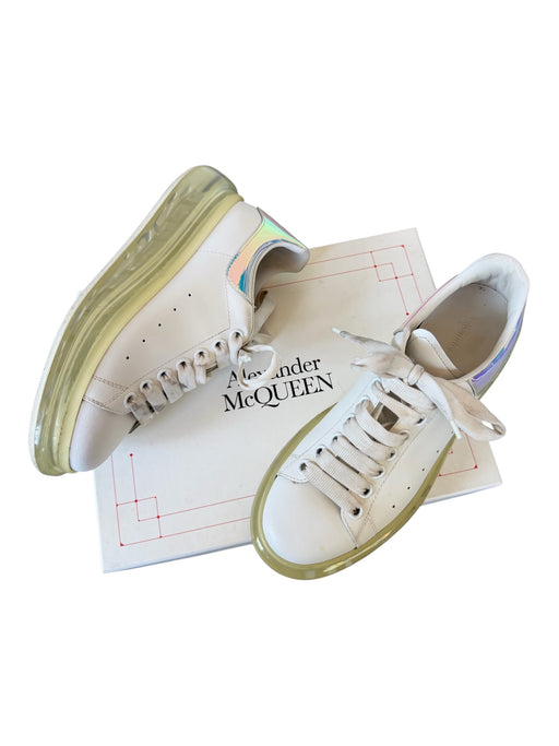 Alexander McQueen Shoe Size 39.5 White & Multi Leather Iridescent Sneakers White & Multi / 39.5