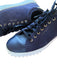 Salvatore Ferragamo Shoe Size 13 Navy & White Suede Lace Up Athletic Sneakers Navy & White / 13