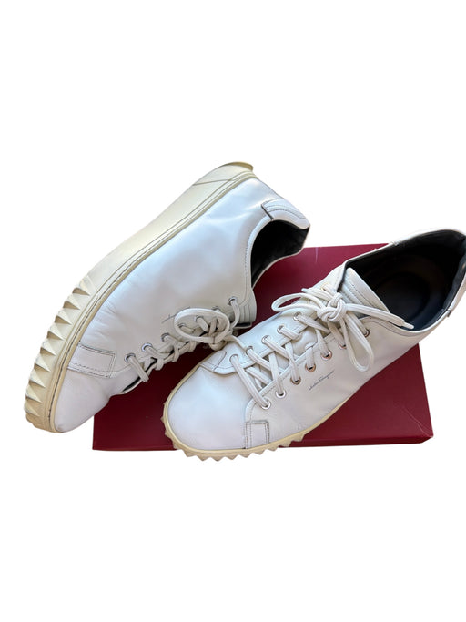 Salvatore Ferragamo Shoe Size 13 AS IS White Leather Lace Up Athletic Sneakers White / 13
