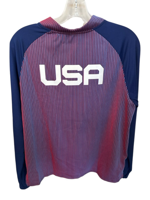 Nike Navy & Red Polyester Long Sleeve American Flag Athletic Pullover Navy & Red / L