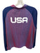 Nike Navy & Red Polyester Long Sleeve American Flag Athletic Pullover Navy & Red / L
