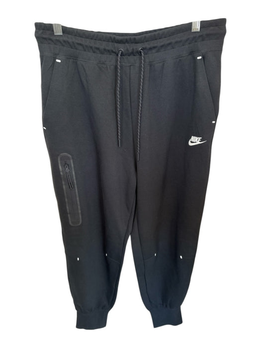 Nike Size L Black Cotton Blend Drawstring Jogger Athletic Pants Black / L