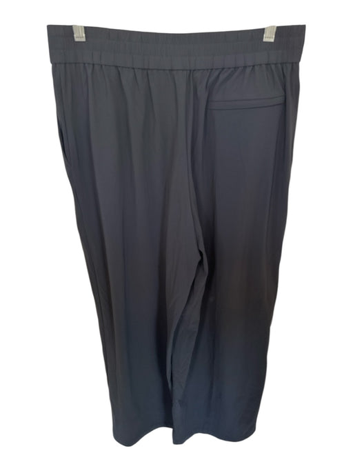 Athleta Size 10 Black Polyester Blend Elastic Waist Pleat Detail Wide Leg Pants Black / 10