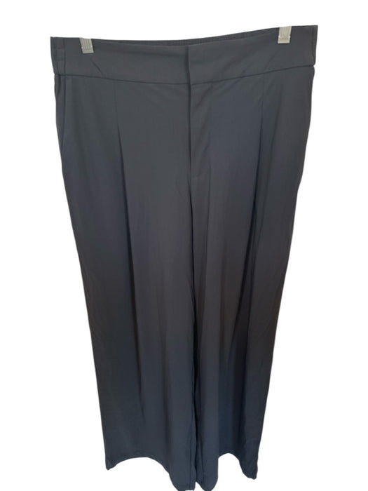 Athleta Size 10 Black Polyester Blend Elastic Waist Pleat Detail Wide Leg Pants Black / 10