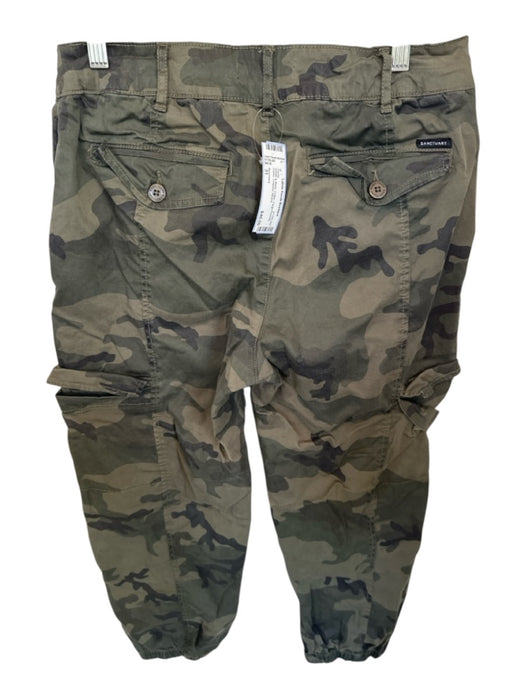 Sanctuary Size 31 Green & Black Cotton Cargo Pockets Camo Cropped Pants Green & Black / 31