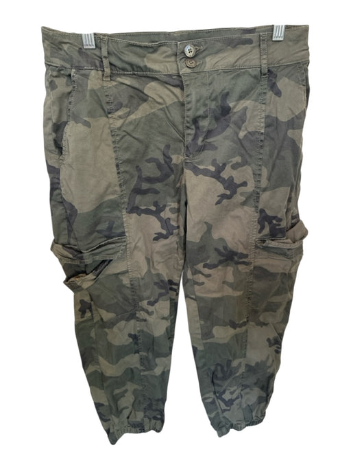 Sanctuary Size 31 Green & Black Cotton Cargo Pockets Camo Cropped Pants Green & Black / 31