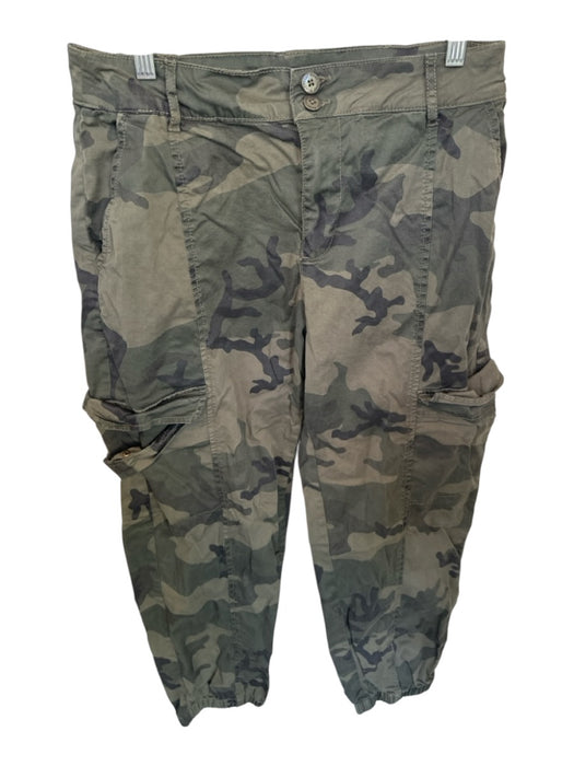 Sanctuary Size 31 Green & Black Cotton Cargo Pockets Camo Cropped Pants Green & Black / 31