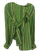 Akris Size 10 Green, Yellow, Black Silk Zip Striped Long Sleeve Sash Inc Top Green, Yellow, Black / 10