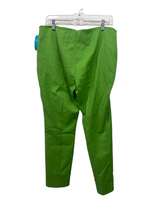 Akris Size 12 Green Otter Elastic Waist Side Zip Straight Leg Trouser Pants Green / 12