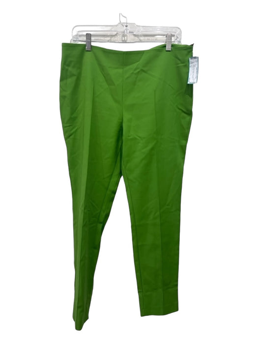 Akris Size 12 Green Otter Elastic Waist Side Zip Straight Leg Trouser Pants Green / 12