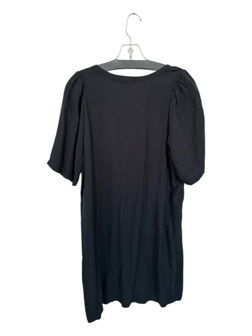 Splendid Size M Black Viscose Blend Short Sleeve V Neck Dress Black / M