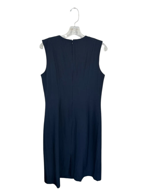 Banana Republic Size 10 Navy Polyester Blend Sleeveless Back Zip Midi Dress Navy / 10