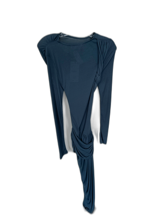 Zara Size S Slate Blue Polyester Long Sleeve Knot Midi Dress Slate Blue / S