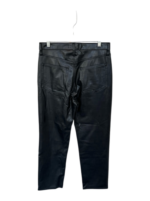 Abercrombie & Fitch Size 30/10 Black Cotton Blend Vegan Leather Zip Fly Pants Black / 30/10