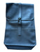 Rains Black Vegan Leather Straps Buckle Clasp Backpack Black
