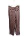 Madewell Size 6 Brown Polyester & Viscose Shiny Button & Zip Front pleats Pants Brown / 6