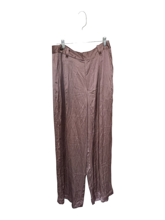 Madewell Size 6 Brown Polyester & Viscose Shiny Button & Zip Front pleats Pants Brown / 6