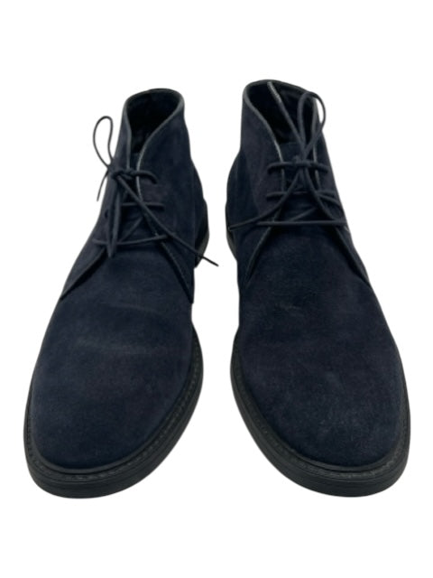Boggi Shoe Size 9 Navy Suede Solid Dress Lace Up Men's Shoes Navy / 9