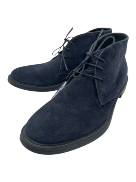 Boggi Shoe Size 9 Navy Suede Solid Dress Lace Up Men's Shoes Navy / 9