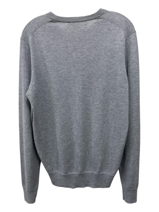 Nieman Marcus Size S Gray Cashmere Blend Solid V Neck Men's Sweater Gray / S