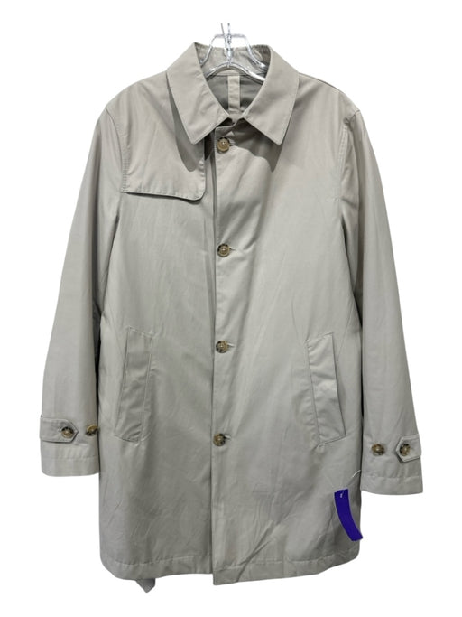 Massimo Dutti Size M Beige Cotton Blend Solid Overcoat Men's Jacket Beige / M