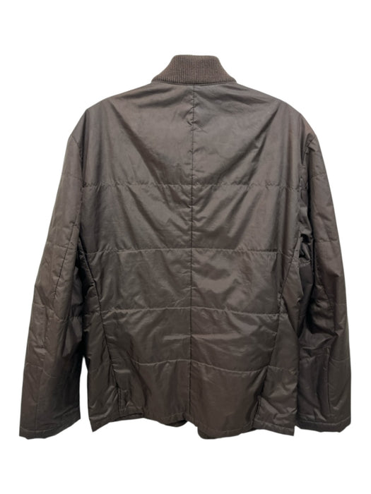 Boss Size Est M Brown Polyester Quilted Snap Buttons Men's Jacket Brown / Est M