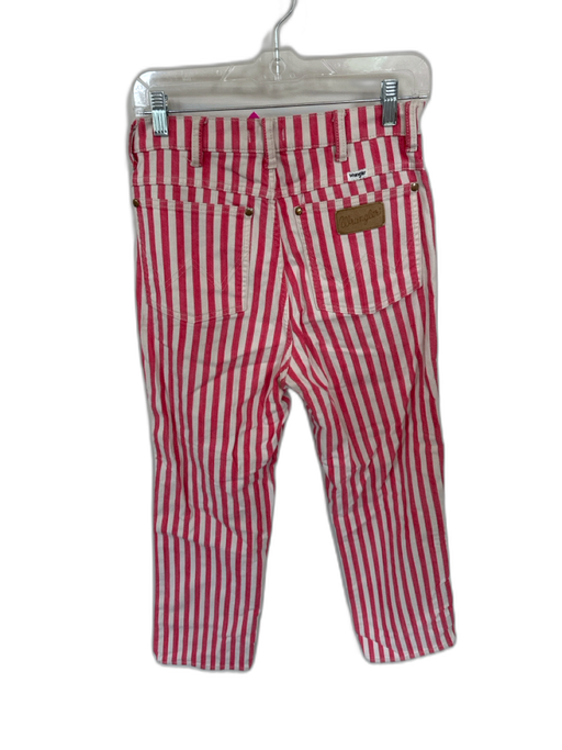 Wrangler Size 30 Pink & White Cotton Blend Striped Gold Button Detail Jeans Pink & White / 30