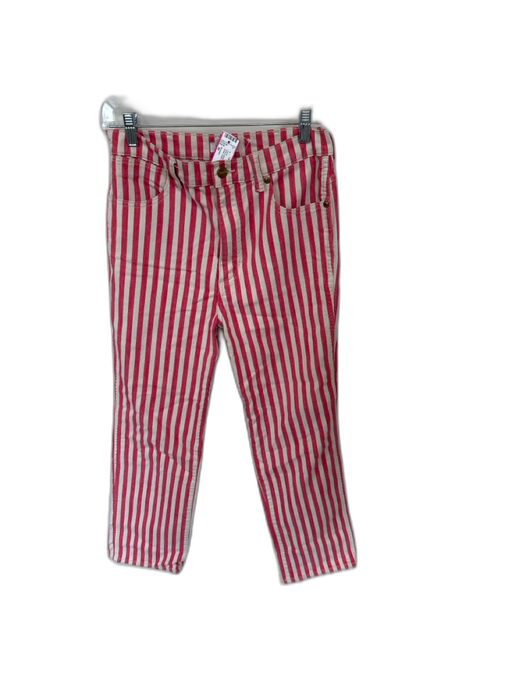 Wrangler Size 30 Pink & White Cotton Blend Striped Gold Button Detail Jeans Pink & White / 30