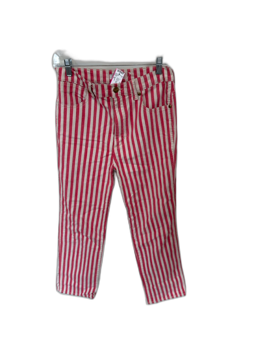 Wrangler Size 30 Pink & White Cotton Blend Striped Gold Button Detail Jeans Pink & White / 30