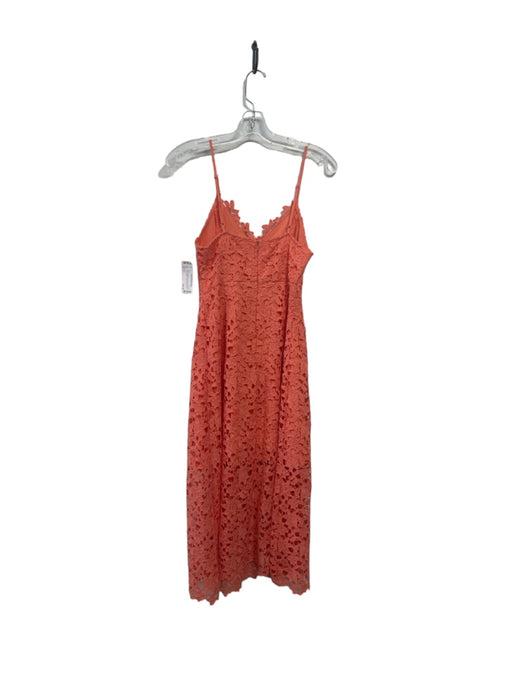 ASTR Size M Coral Orange Polyester Crochet Lace V Neck Spaghetti Strap Dress Coral Orange / M