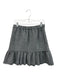 Ann Mashburn Size S Blue & Cream Wool Fringe Hem Houndstooth Elastic Waist Skirt Blue & Cream / S