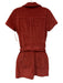 Show Me Your Mumu Size S Brick Red Cotton Blend Corduroy Zip Front Belted Dress Brick Red / S