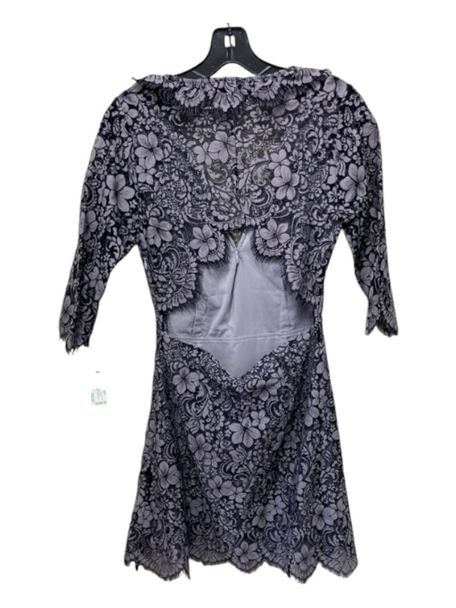 For Love & Lemons Size M Gray & Black Nylon & Cotton Long Sleeve V Neck Dress Gray & Black / M