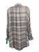 Peuterey Size S/42 Pale Pink & Gray Silk Plaid Long Sleeve Shirt Dress Dress Pale Pink & Gray / S/42