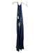 Keepsake Size S/6 Navy Blue Polyester Halter High Round Neck Slit Gown Navy Blue / S/6